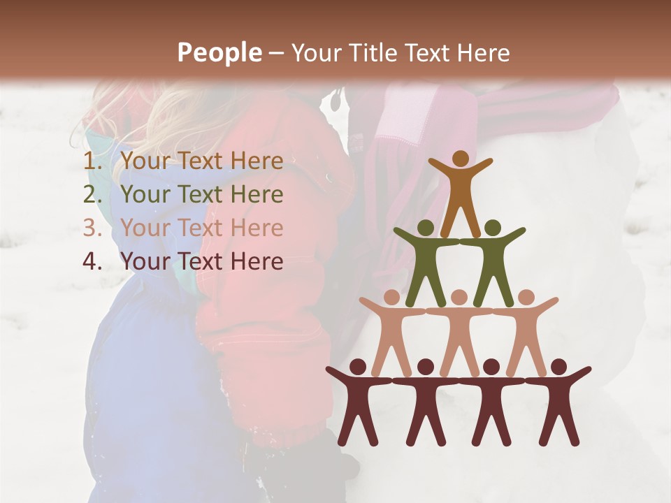 Girl Kissing A Snowman PowerPoint Template