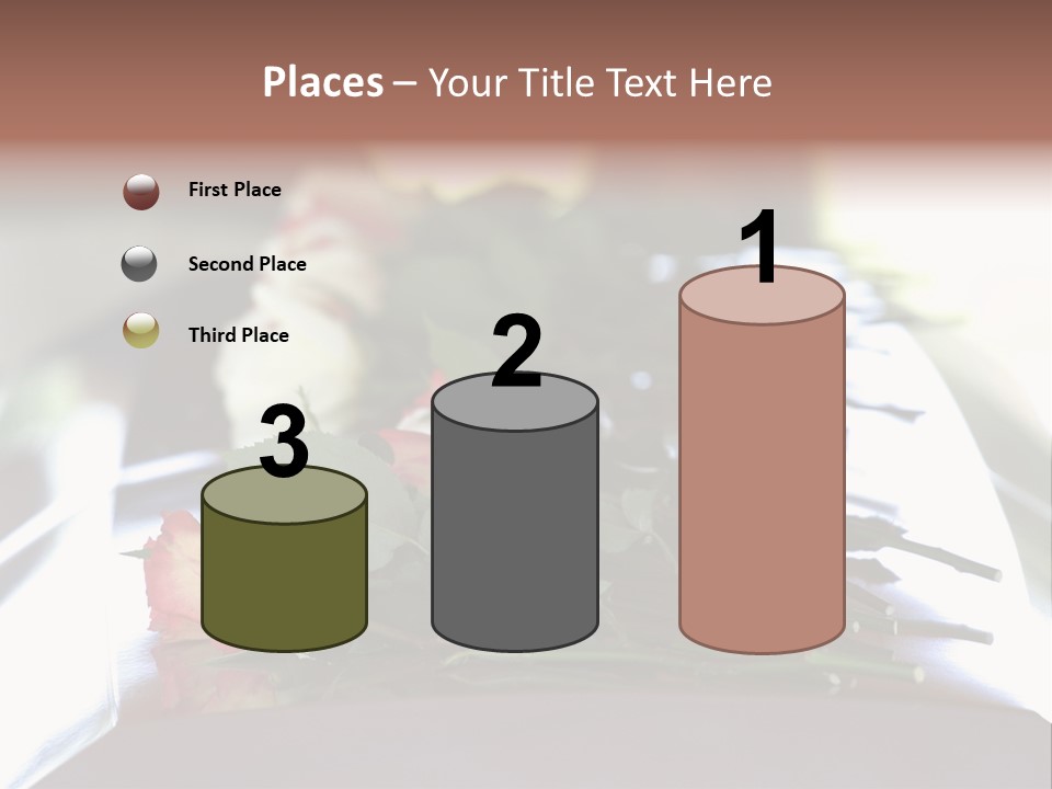 Roses On Casket PowerPoint Template