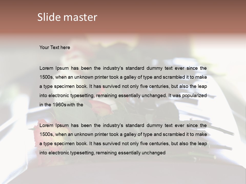 Roses On Casket PowerPoint Template