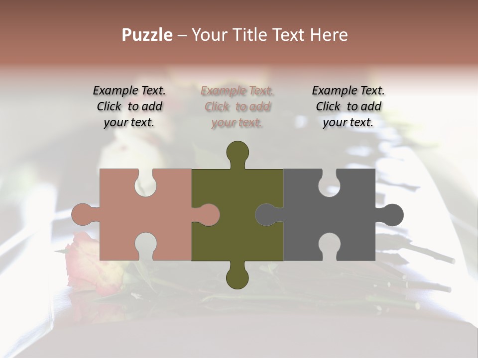 Roses On Casket PowerPoint Template