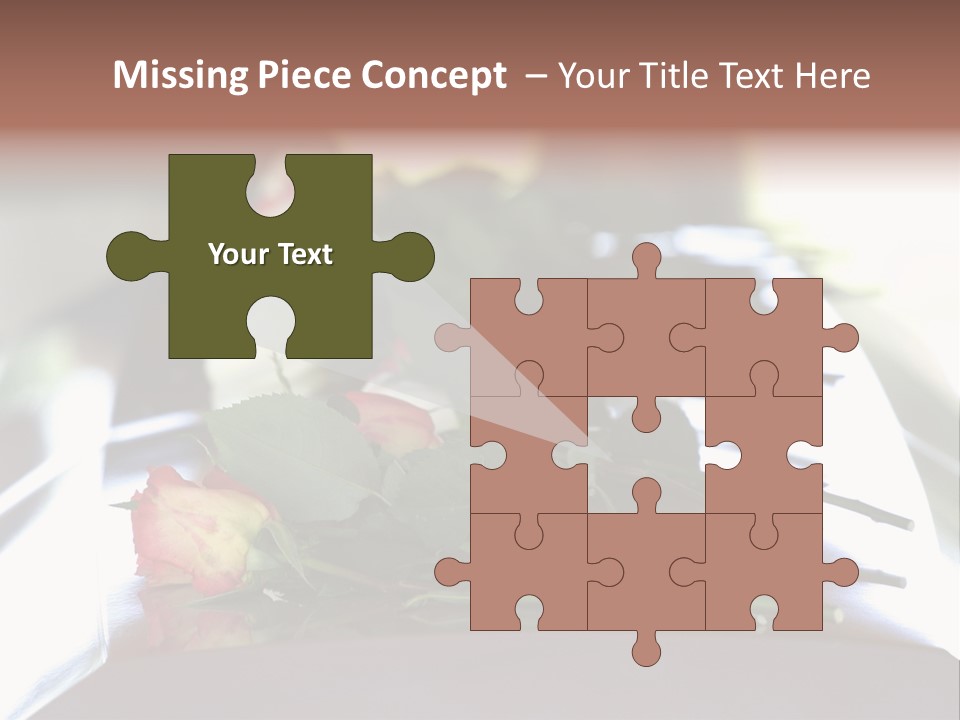 Roses On Casket PowerPoint Template