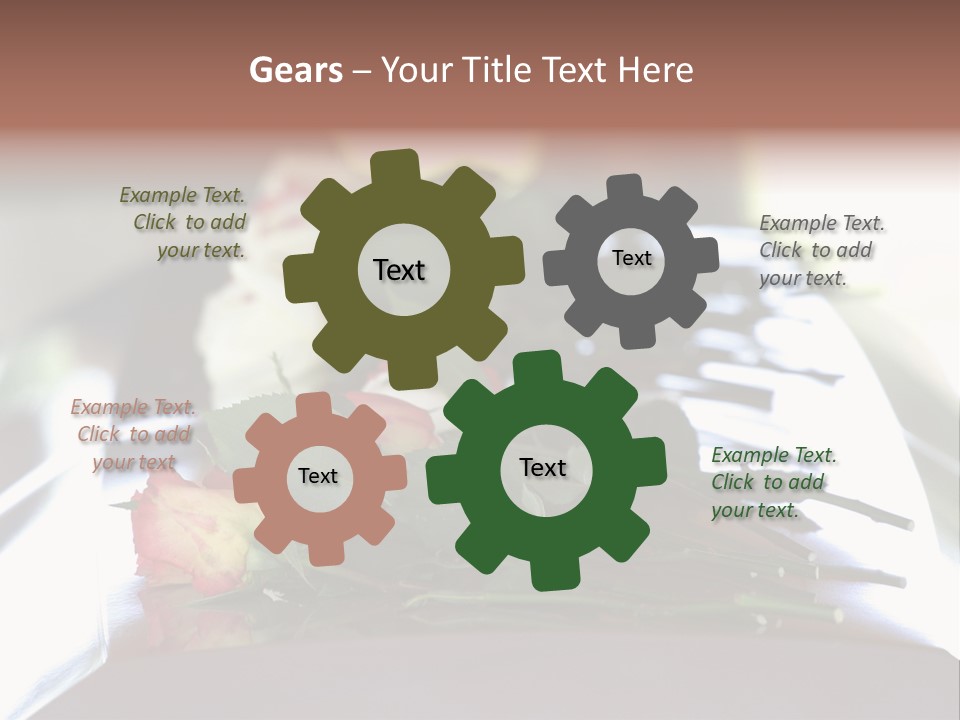 Roses On Casket PowerPoint Template