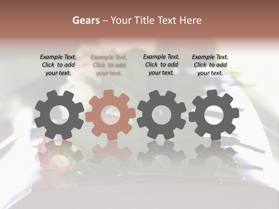 Roses On Casket PowerPoint Template