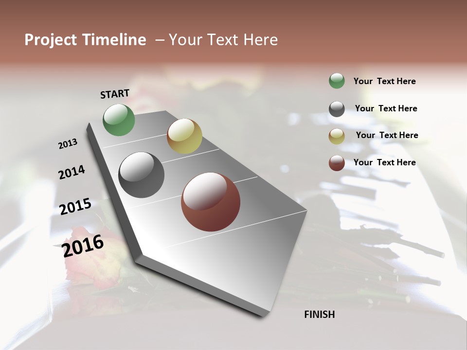 Roses On Casket PowerPoint Template