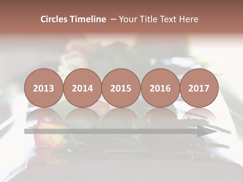 Roses On Casket PowerPoint Template