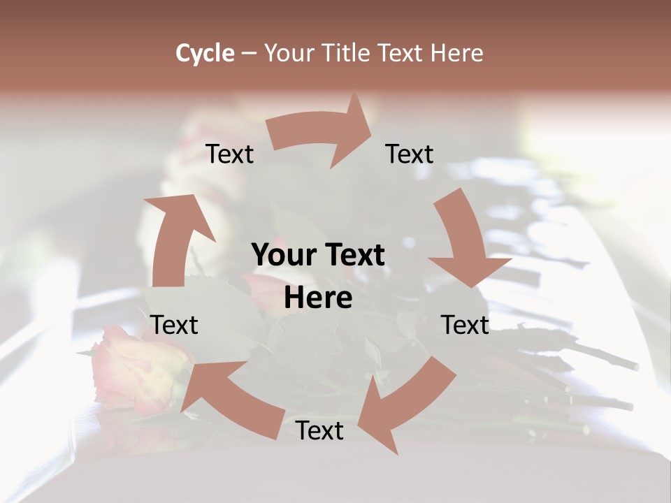 Roses On Casket PowerPoint Template