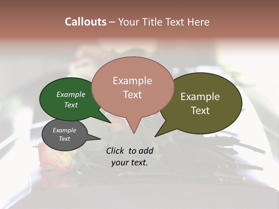 Roses On Casket PowerPoint Template