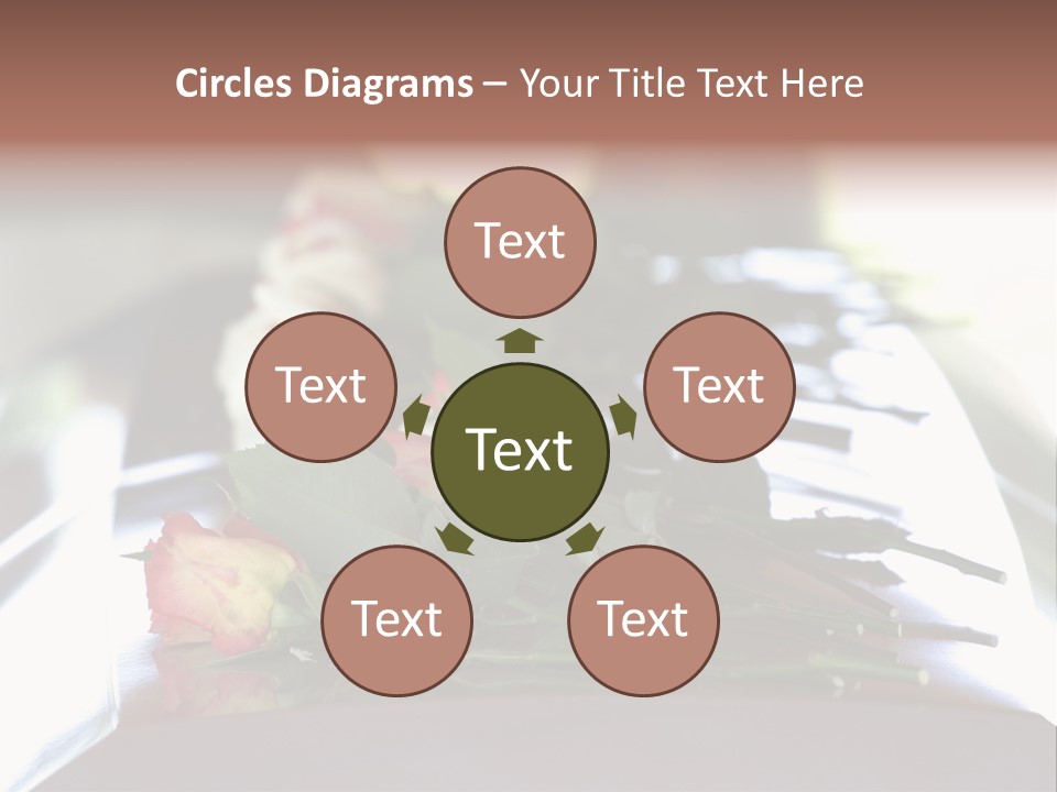 Roses On Casket PowerPoint Template