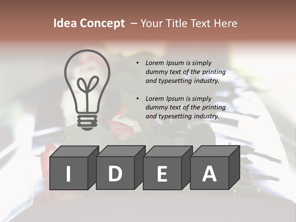 Roses On Casket PowerPoint Template