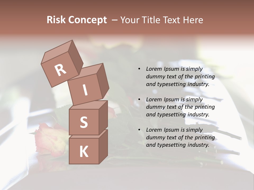 Roses On Casket PowerPoint Template