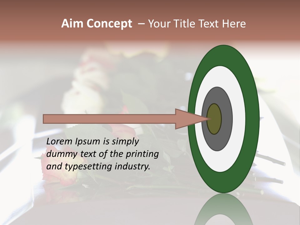 Roses On Casket PowerPoint Template