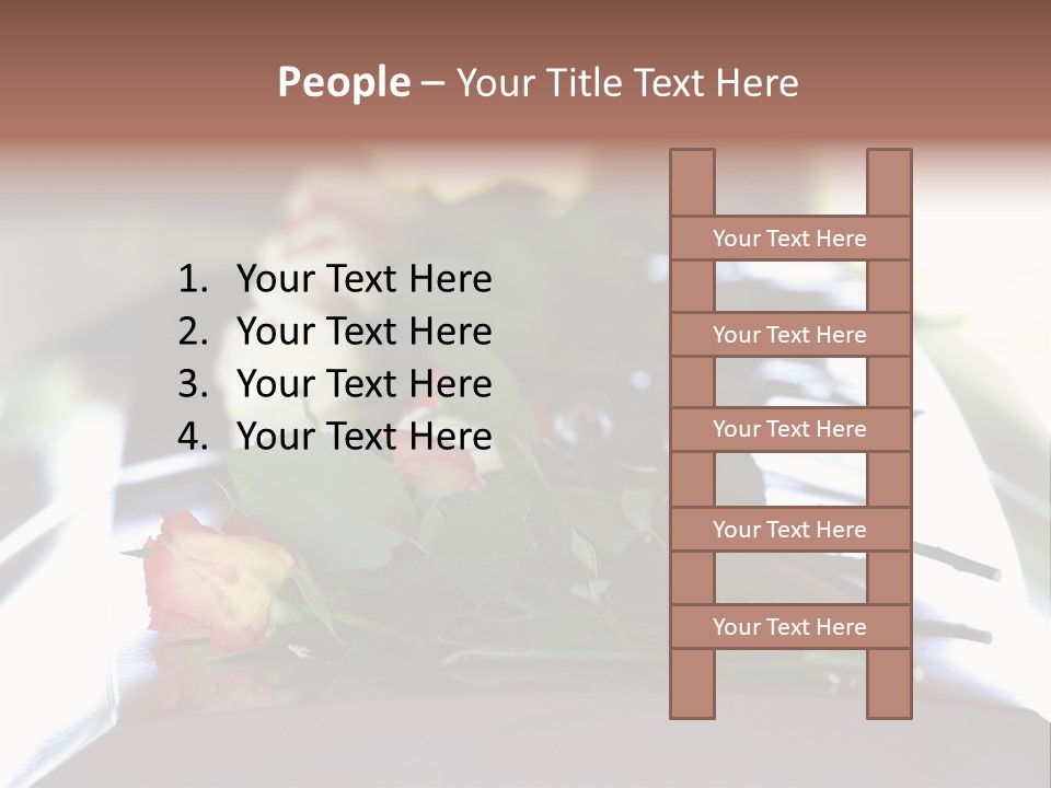 Roses On Casket PowerPoint Template