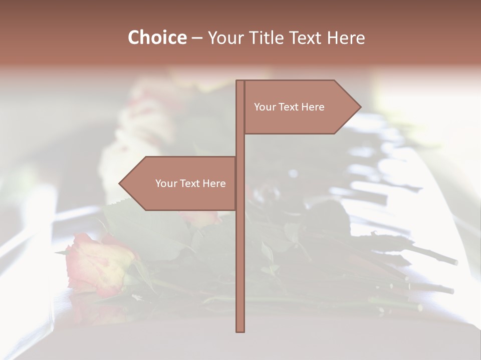 Roses On Casket PowerPoint Template