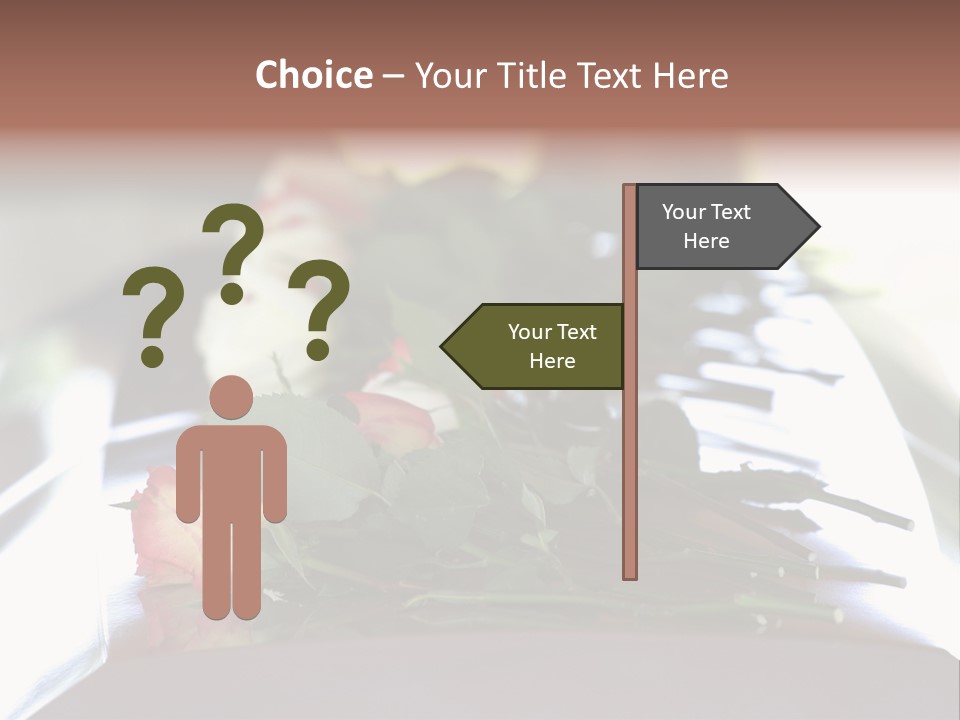 Roses On Casket PowerPoint Template