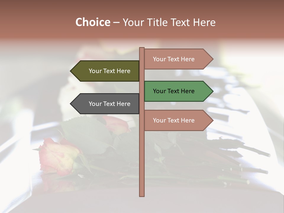 Roses On Casket PowerPoint Template