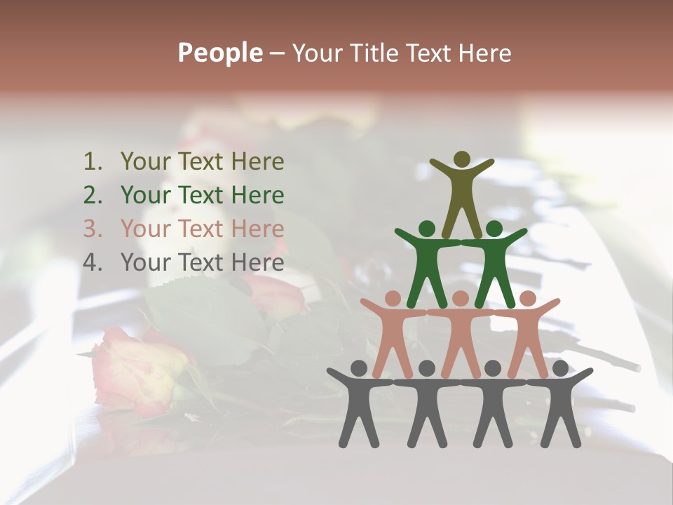 Roses On Casket PowerPoint Template