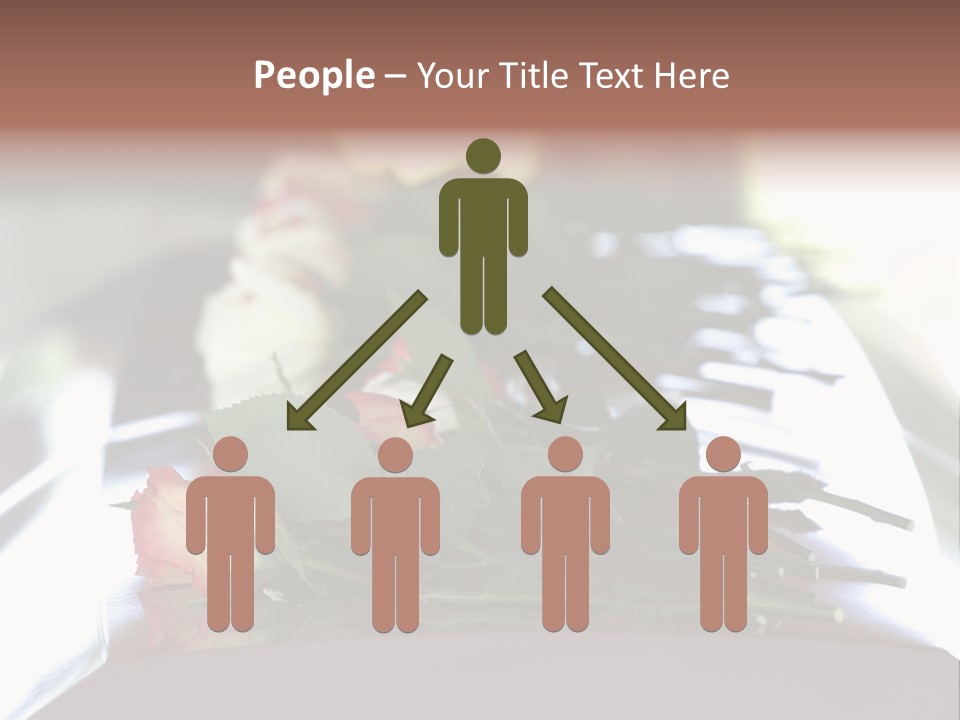 Roses On Casket PowerPoint Template