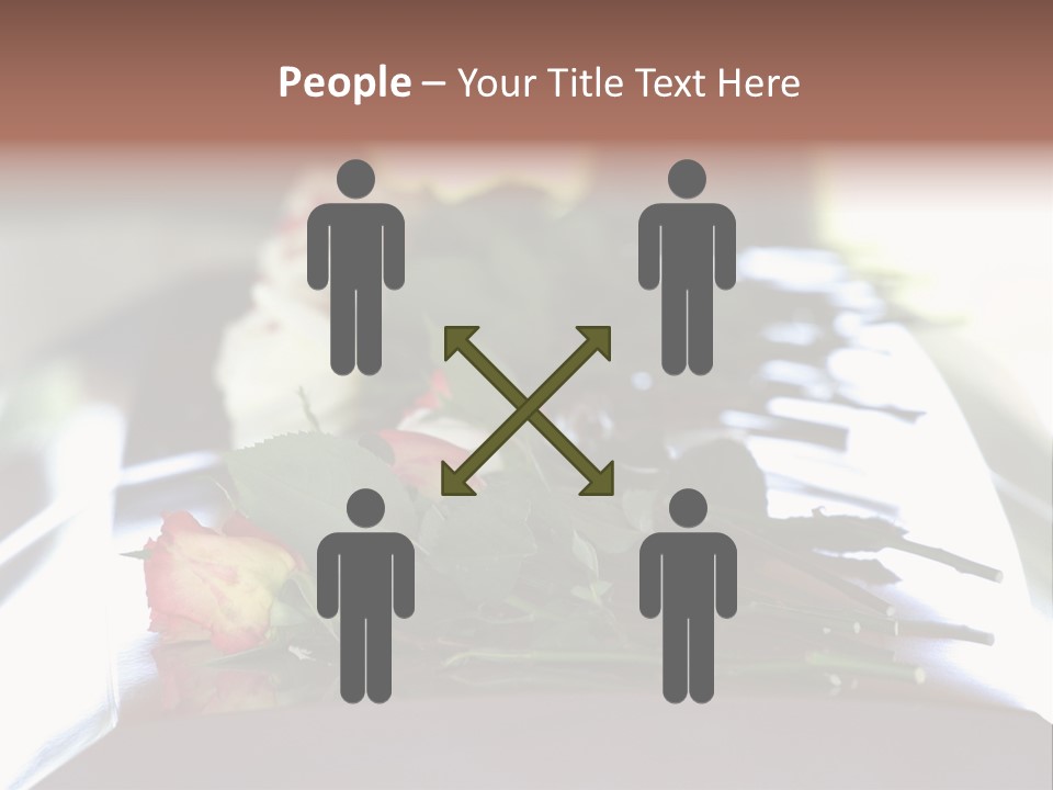 Roses On Casket PowerPoint Template