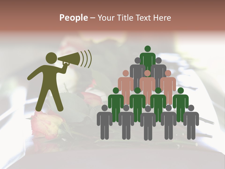 Roses On Casket PowerPoint Template