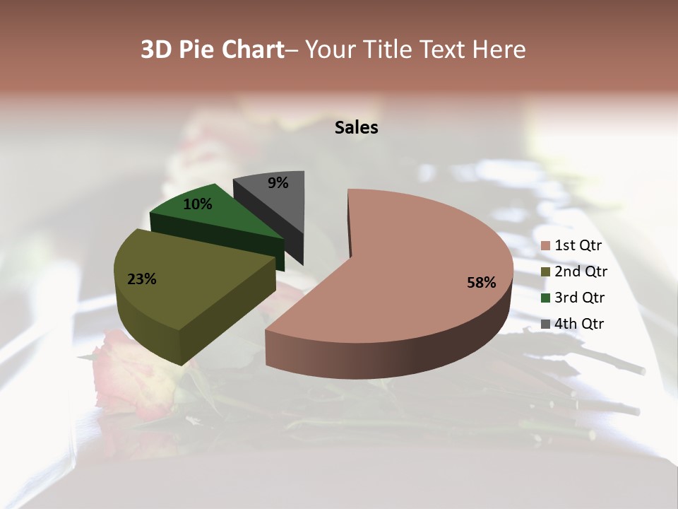 Roses On Casket PowerPoint Template