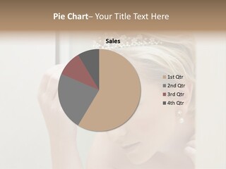 Reflection Of A Young Bride Fixing Her Hair PowerPoint Template