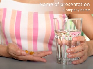 A Woman Taking Vitamin PowerPoint Template