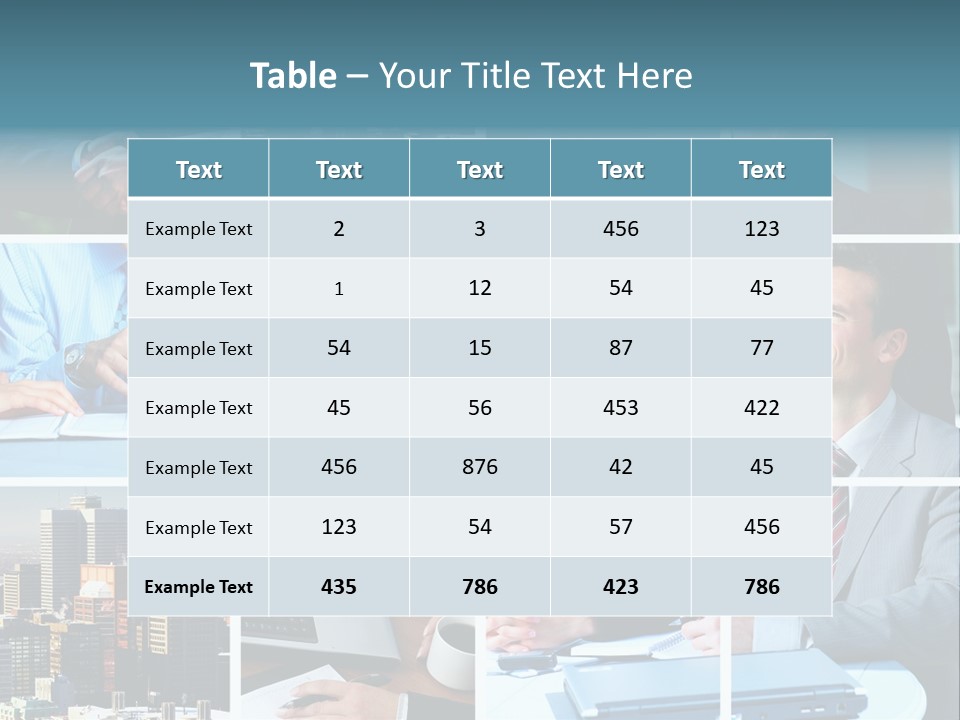 Business Meeting In The Downtown. Businessmen And Business Woman PowerPoint Template