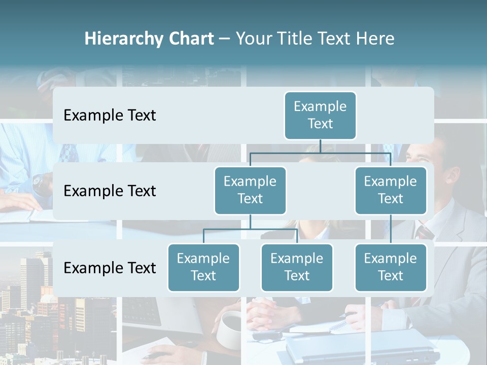Business Meeting In The Downtown. Businessmen And Business Woman PowerPoint Template