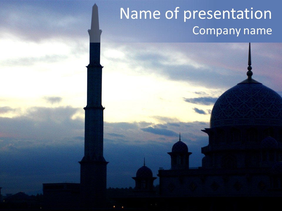 A Silhouette Of A Building With A Sky In The Background PowerPoint Template