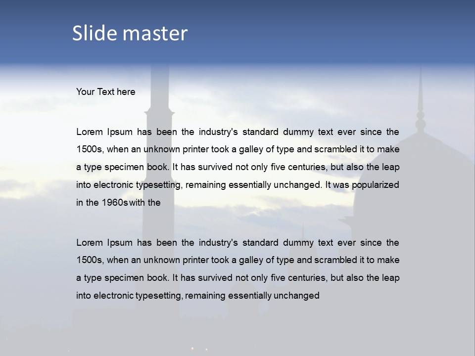 A Silhouette Of A Building With A Sky In The Background PowerPoint Template