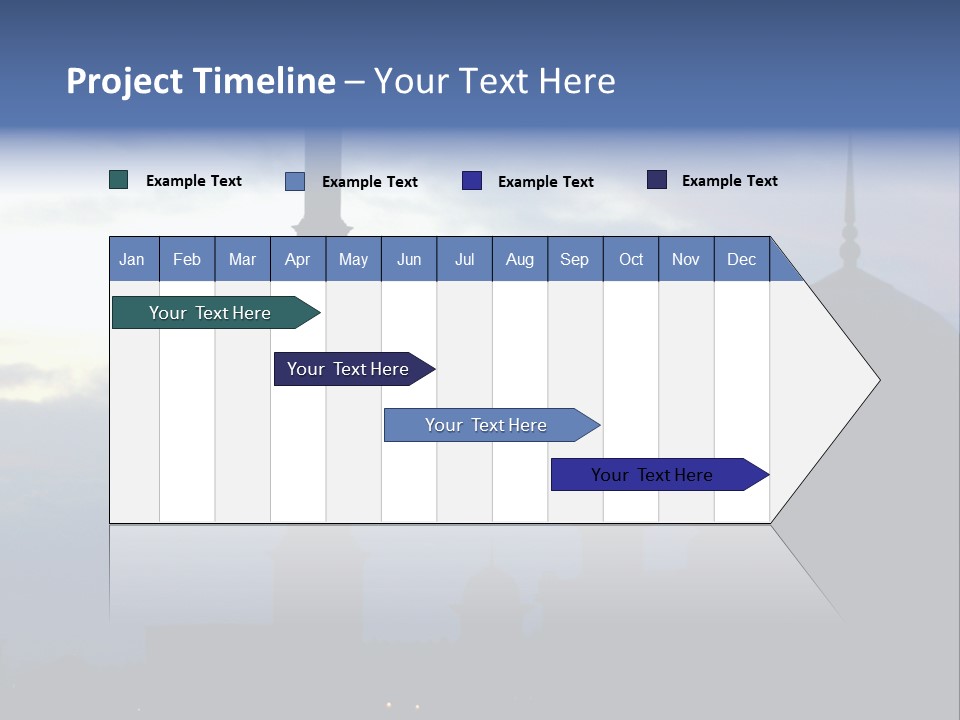 A Silhouette Of A Building With A Sky In The Background PowerPoint Template