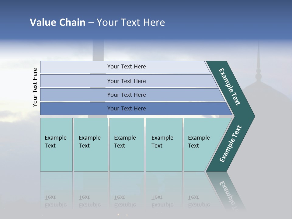 A Silhouette Of A Building With A Sky In The Background PowerPoint Template