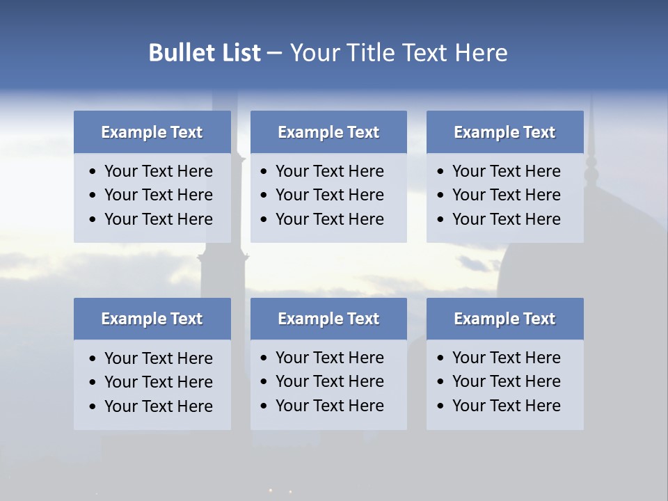 A Silhouette Of A Building With A Sky In The Background PowerPoint Template