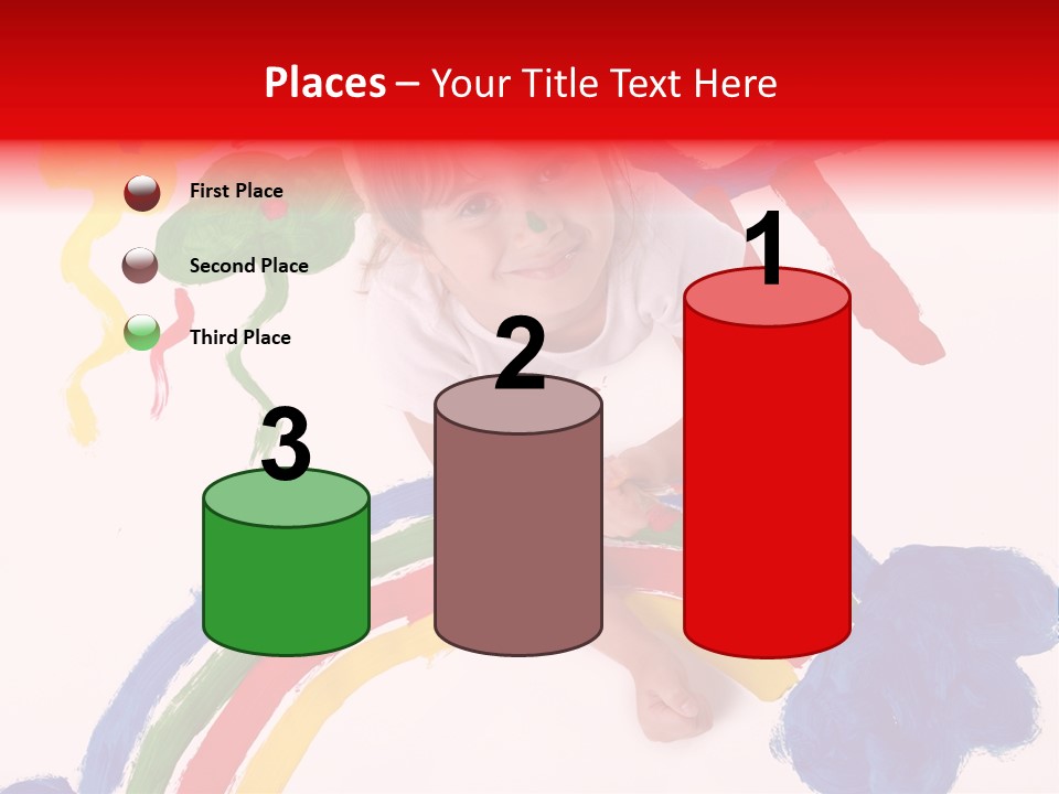 A Cute Young Girl Painting A Picture PowerPoint Template