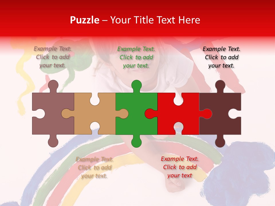 A Cute Young Girl Painting A Picture PowerPoint Template