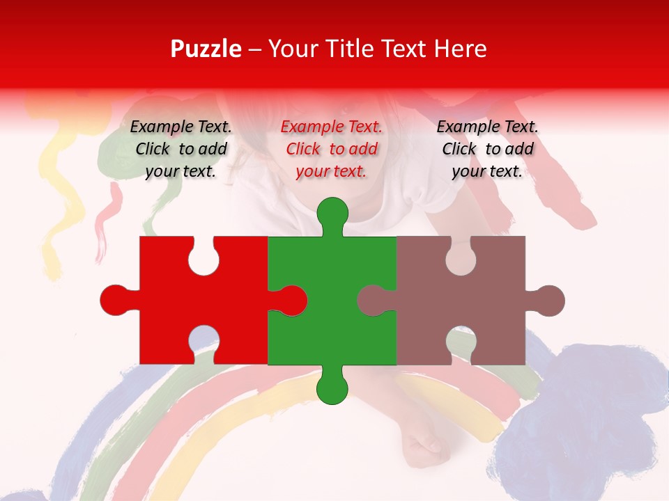 A Cute Young Girl Painting A Picture PowerPoint Template