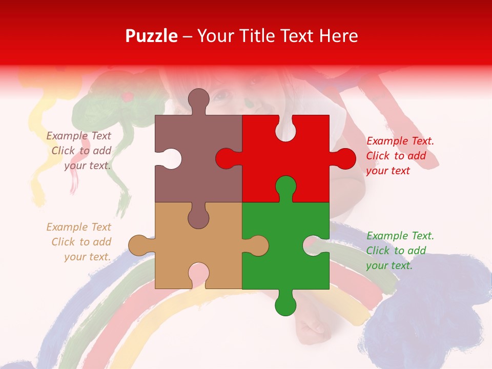 A Cute Young Girl Painting A Picture PowerPoint Template