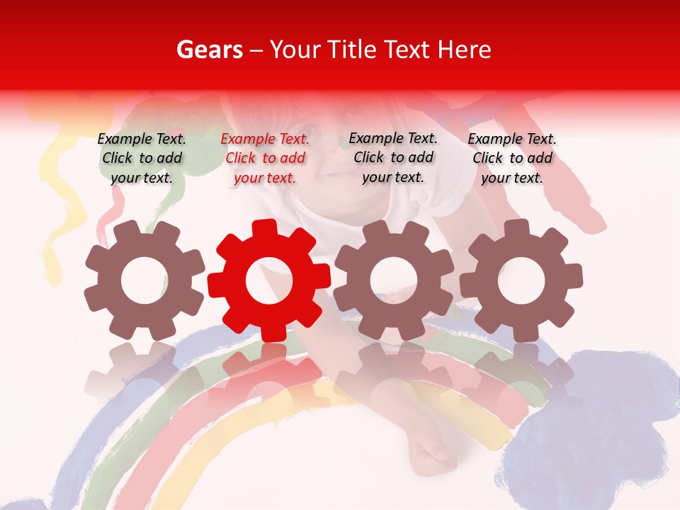 A Cute Young Girl Painting A Picture PowerPoint Template