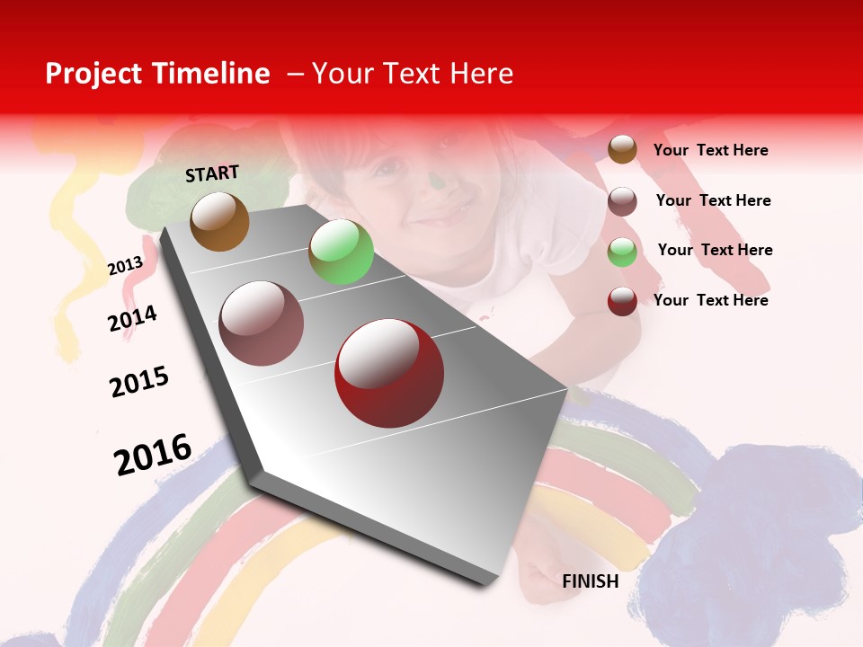 A Cute Young Girl Painting A Picture PowerPoint Template