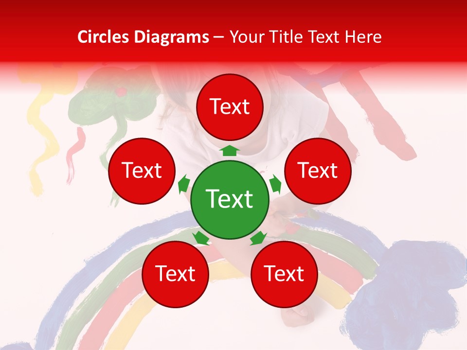 A Cute Young Girl Painting A Picture PowerPoint Template