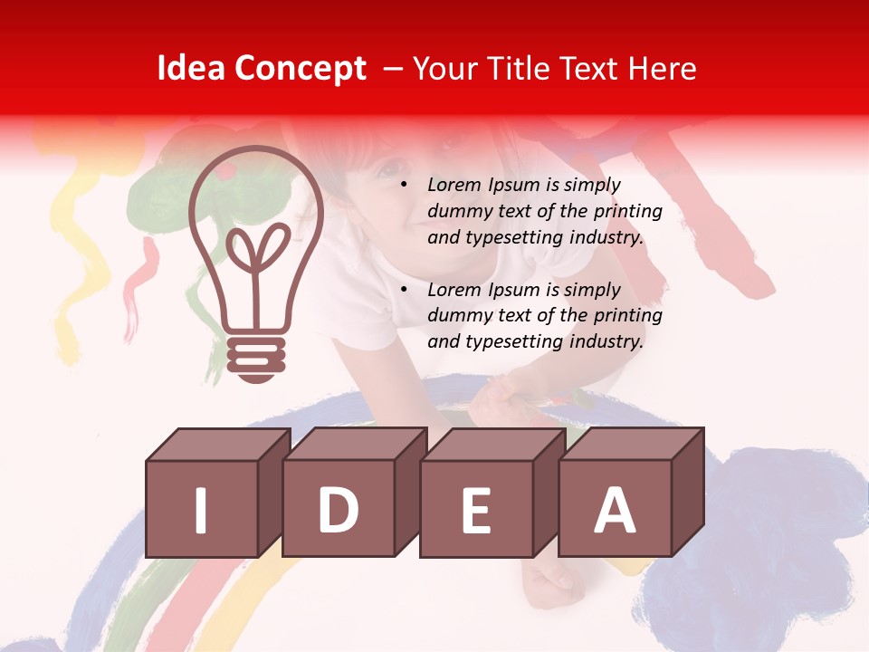 A Cute Young Girl Painting A Picture PowerPoint Template