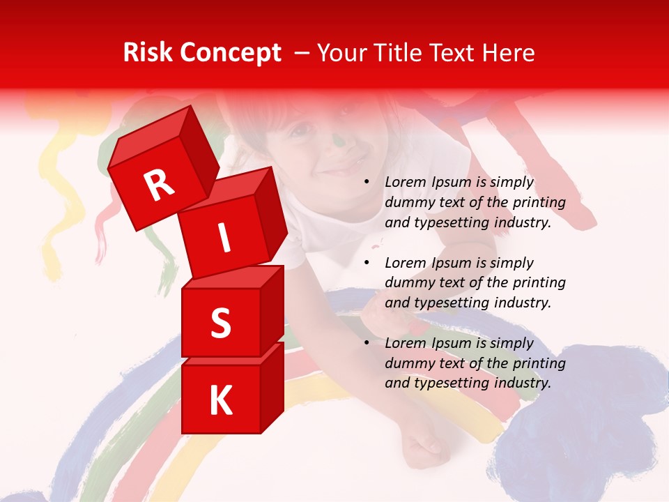 A Cute Young Girl Painting A Picture PowerPoint Template