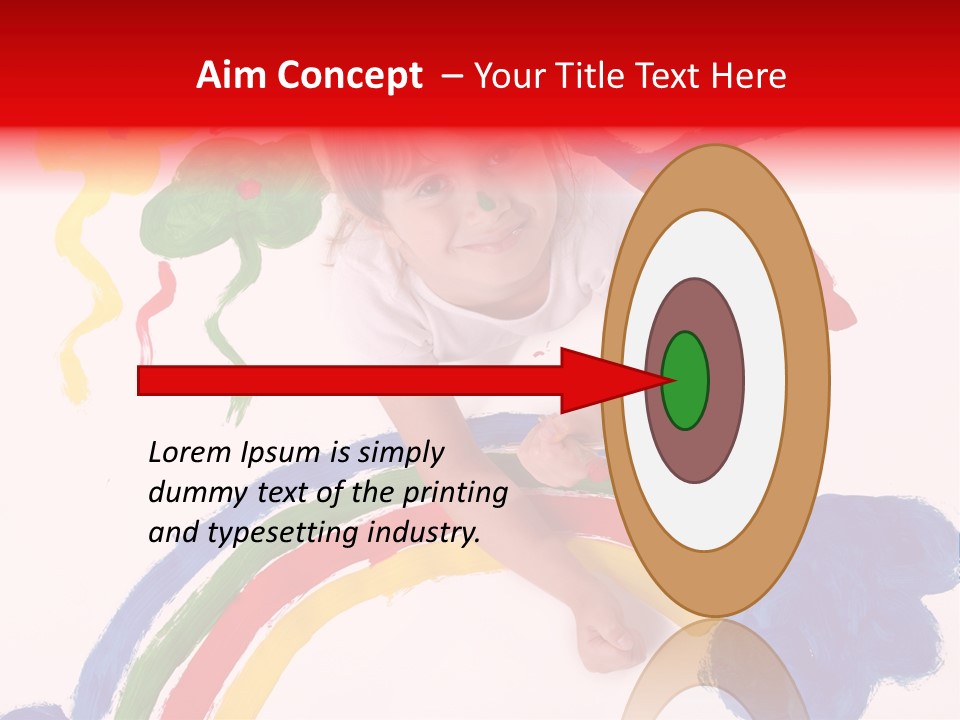 A Cute Young Girl Painting A Picture PowerPoint Template