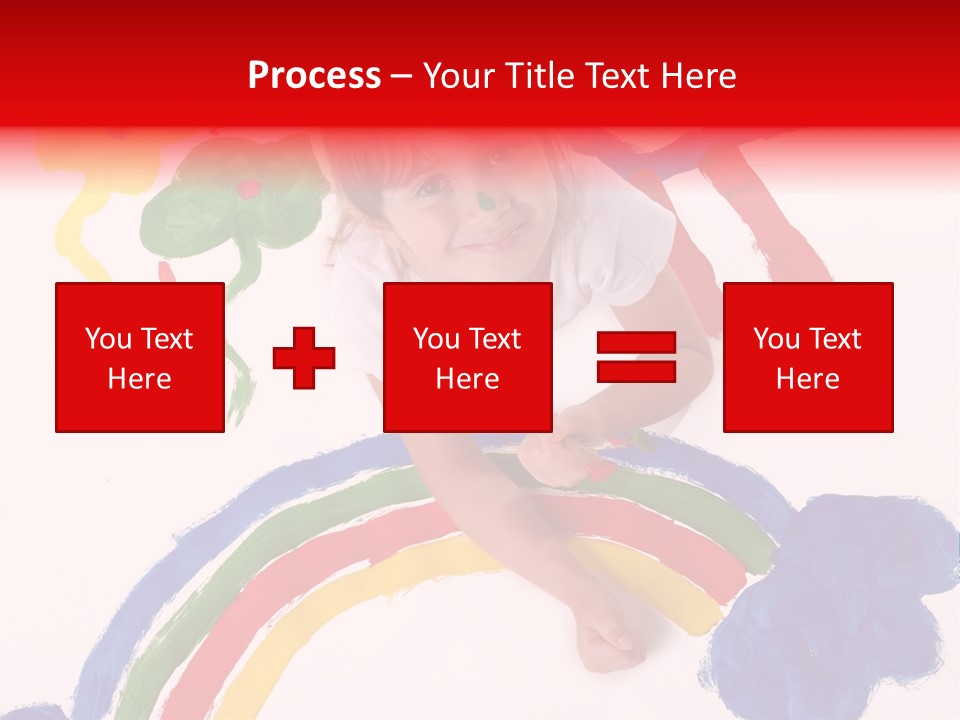 A Cute Young Girl Painting A Picture PowerPoint Template