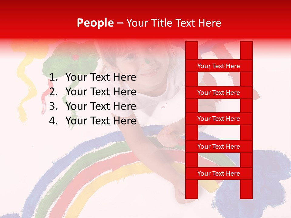 A Cute Young Girl Painting A Picture PowerPoint Template