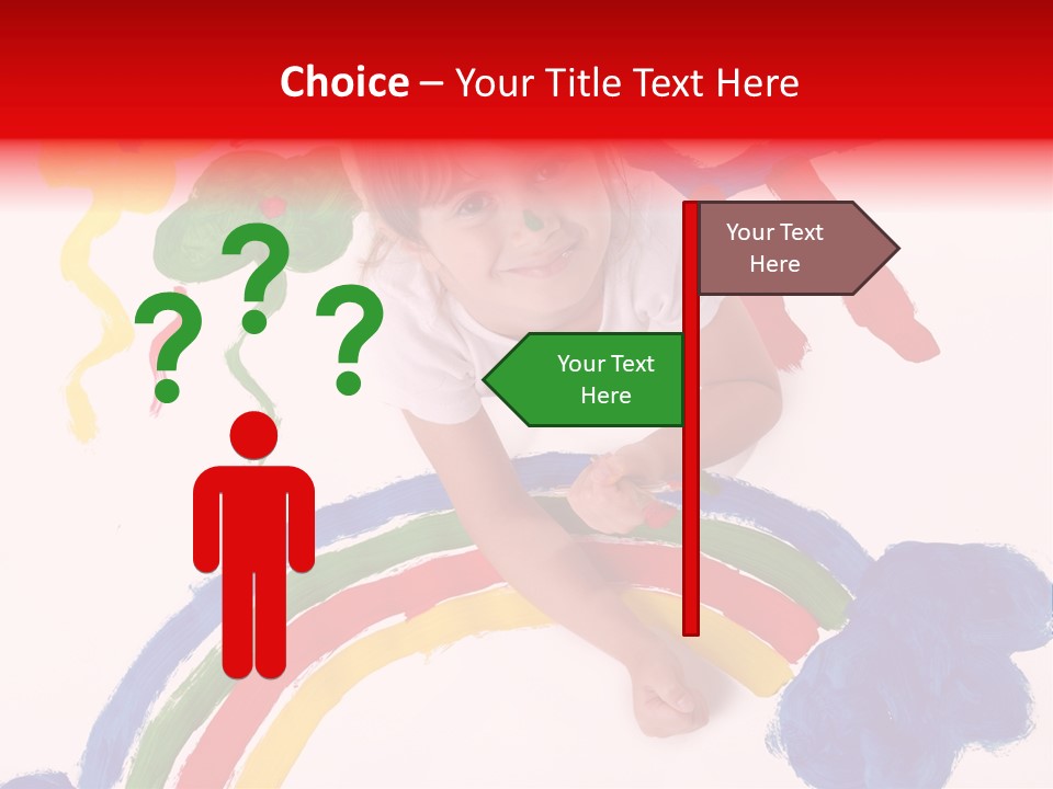 A Cute Young Girl Painting A Picture PowerPoint Template