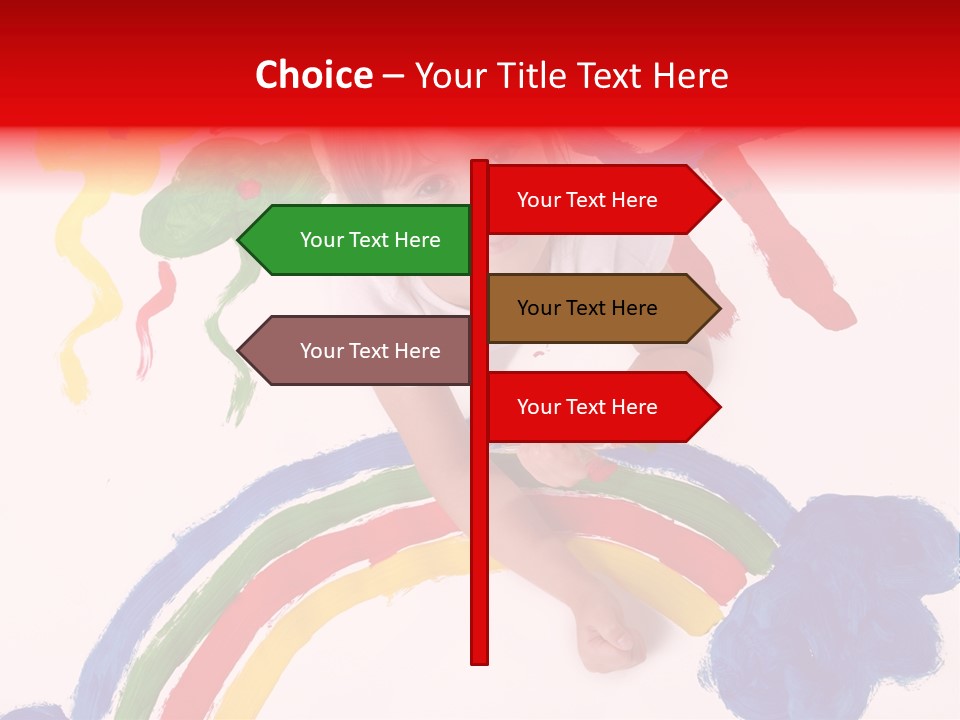 A Cute Young Girl Painting A Picture PowerPoint Template