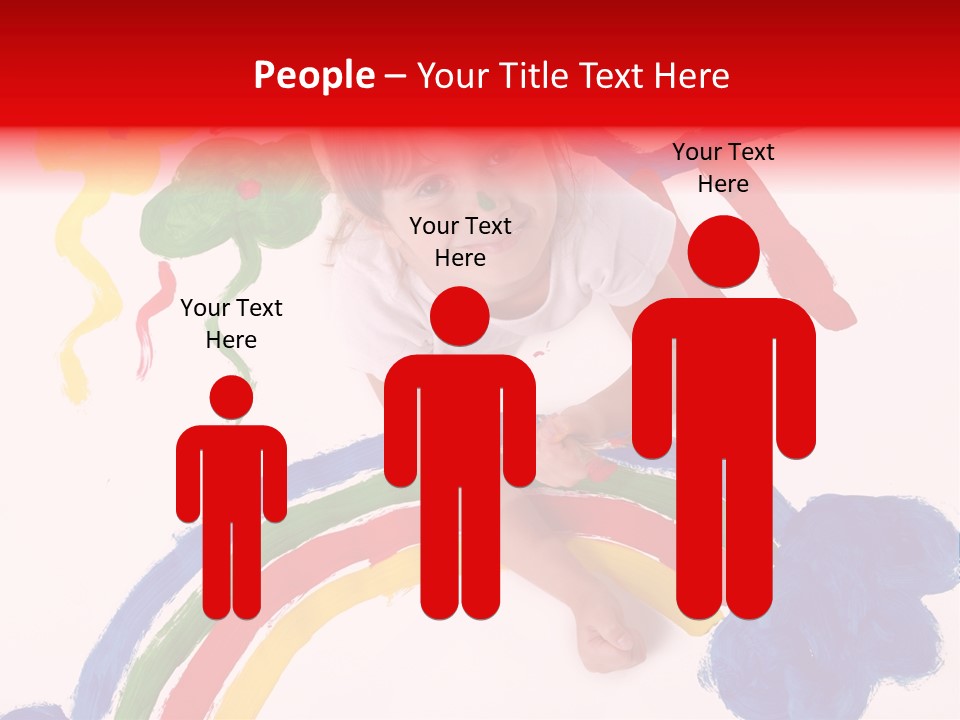 A Cute Young Girl Painting A Picture PowerPoint Template