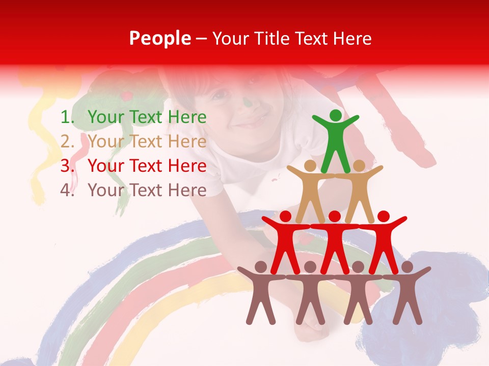 A Cute Young Girl Painting A Picture PowerPoint Template