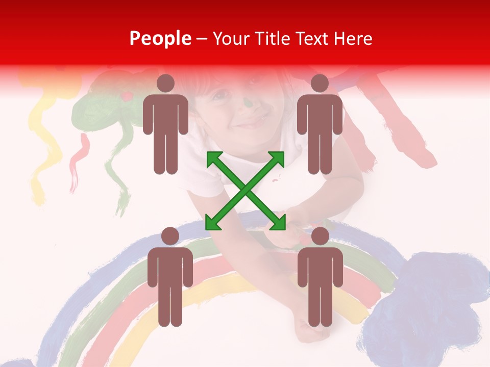 A Cute Young Girl Painting A Picture PowerPoint Template